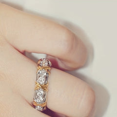 Golden Hip hop Ring Men's And Women's Zircon Punk Wedding Ring Jewelry