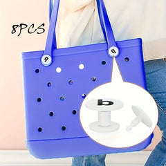 8pcs Beach Bag Strap Buckle Insert Accessories For Rubber Tote Bag