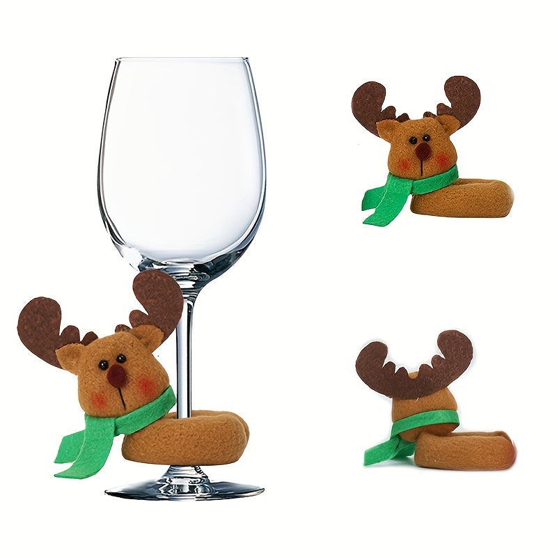 Christmas Wine Glass Hug Santa Claus Snowman Reindeer Window Decoration