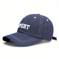 Denim Baseball Cap Solid Adjustable Leisure Cap Plain Curved Sun Visor Hat