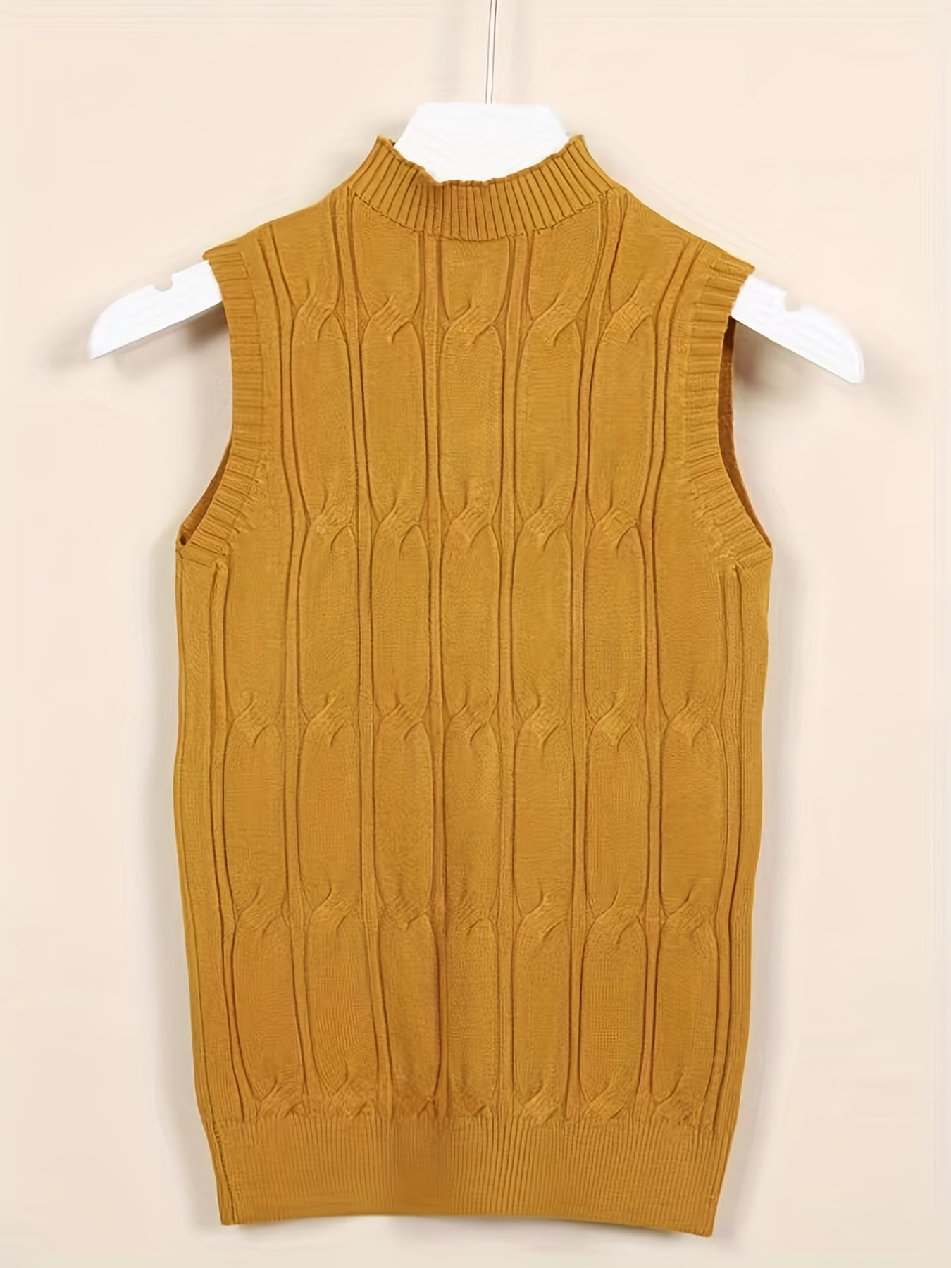 High Neck Tank Top Sleeveless Solid Casual Top