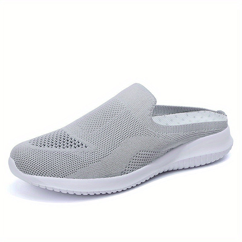 Women's Knit Mule Sneakers Slip On Comfortable Shoes Solid Color