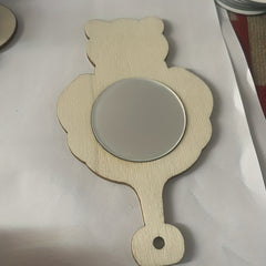 12pcs Mini Wooden Graffiti Mirrors for DIY Painting