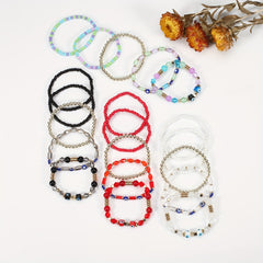 Boho Beaded Bracelet Set Stackable Hand Jewelry Women
