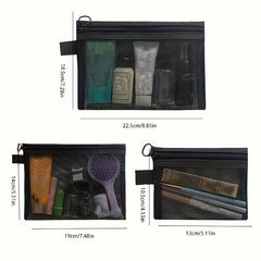 Nylon Mesh Cosmetic Bag Portable Storage for Travel