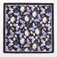 Butterfly Print Bandana Casual Square Scarf Women Neckerchief Head Wrap Hair Acc