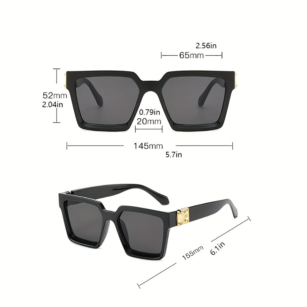 Large Square Sunglasses Mirror Lens UV400