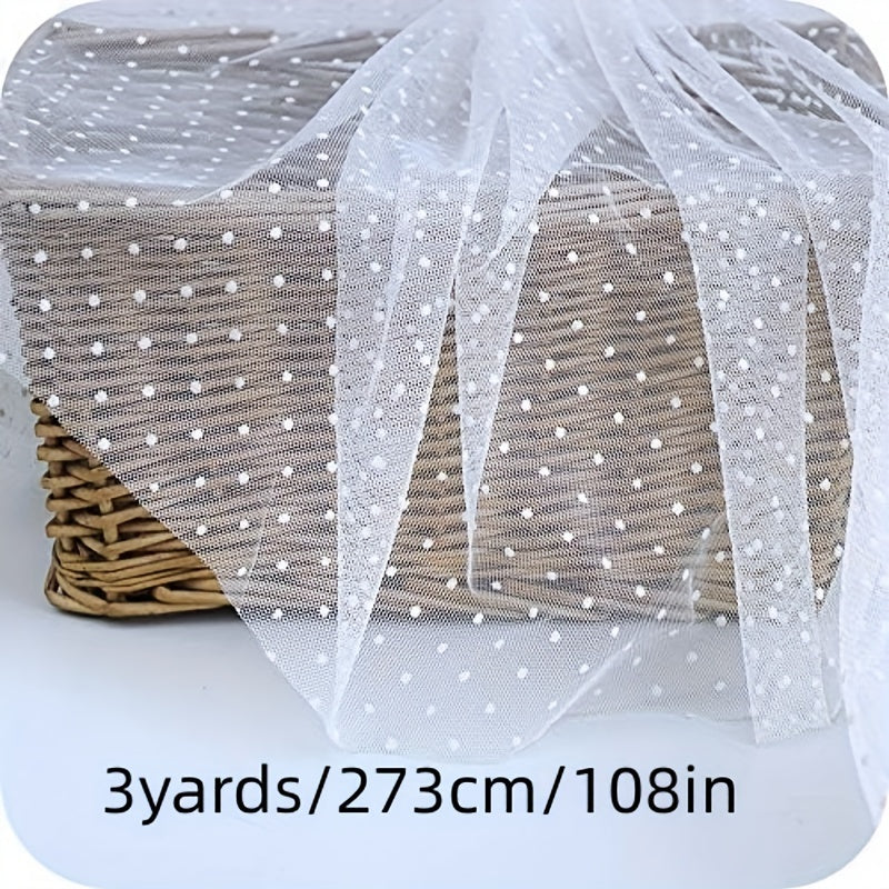 Stretchable Polka Dot Lace Tulle Fabric Mesh for DIY Dress