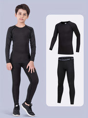 Boy's 2pcs Quick drying Training Suit Long Sleeve Top & Pants Set