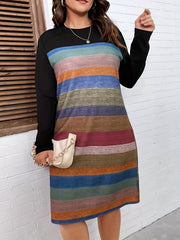  Colorblock Stripe Maxi Dress