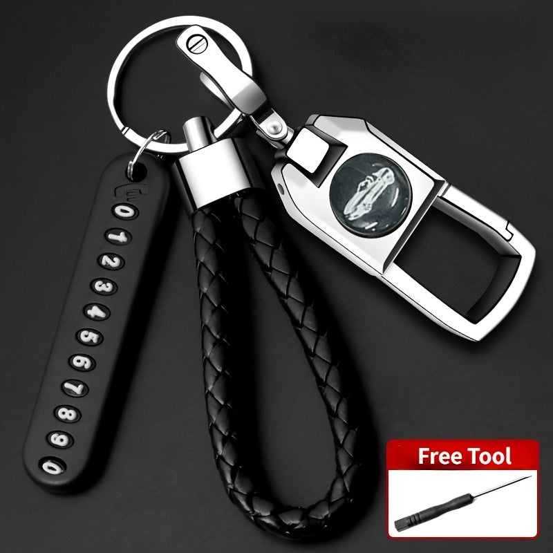 Alloy Metal Keyring Car Keychain Ant Lost Phone Number Plate Keychain