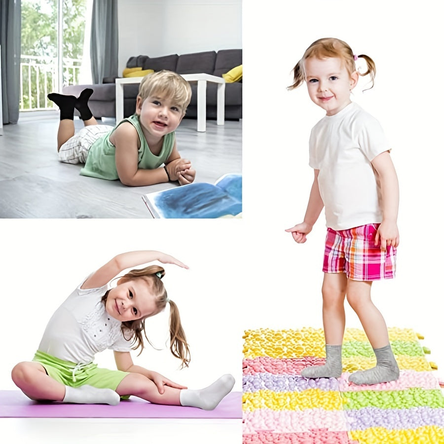24 Pairs Kids Breathable Crew Socks Boys Girls Plain Casual Children's Socks