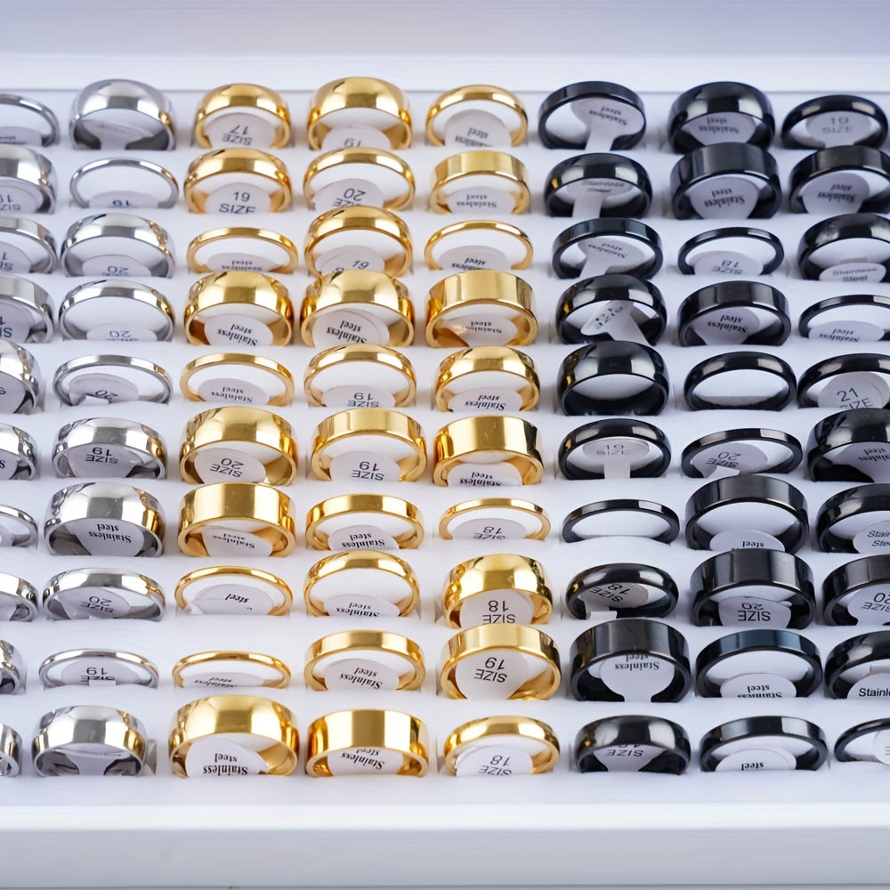 20Pcs Multicolor Stainless Steel Rings For Men Couples Party
