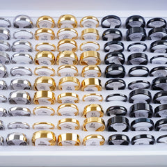 20Pcs Multicolor Stainless Steel Rings For Men Couples Party