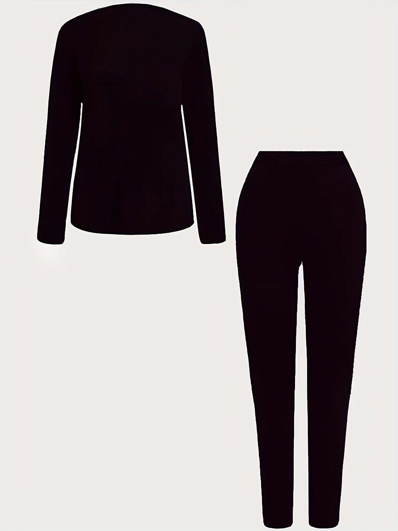  Dwarf & Slogan Print Long Sleeve Top & Leggings Set