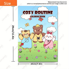 LZX Upgraded Deluxe Thick Paper 22pg 29 COZY ROUTINE Drawing Coloring Book