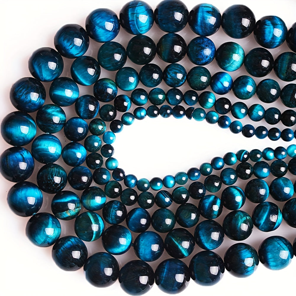 36pcs 6 8 10mm Sky Tiger Eye Loose Beads DIY Bracelets Necklaces Earrings