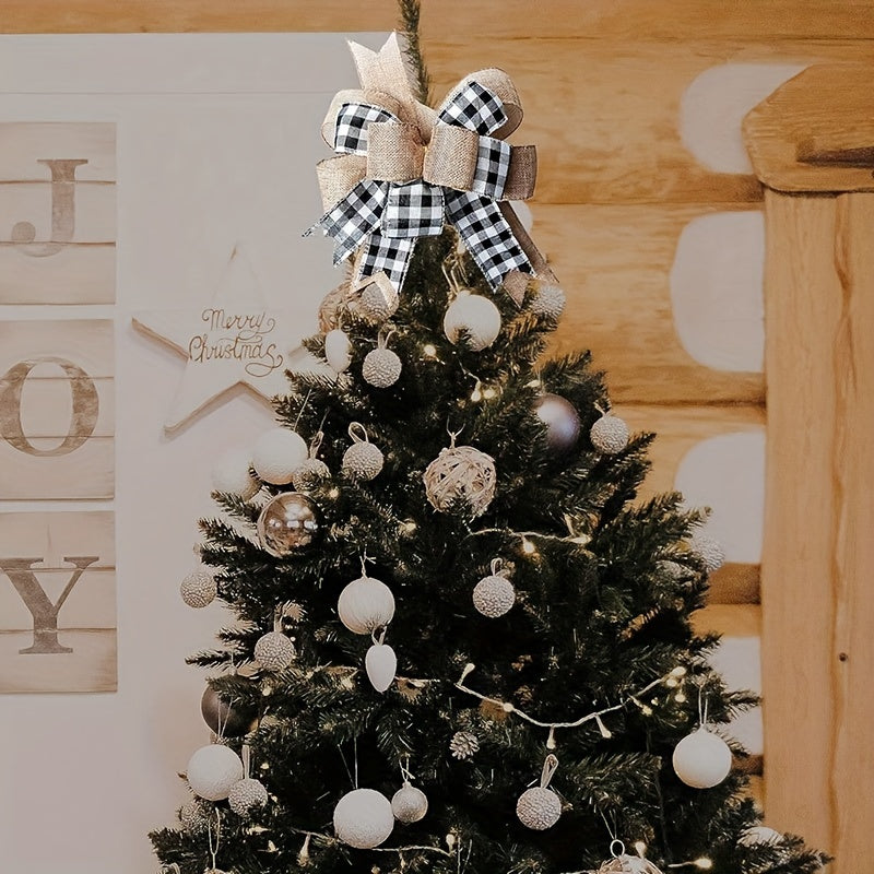 Checkered Christmas Gift Bow for Decoration
