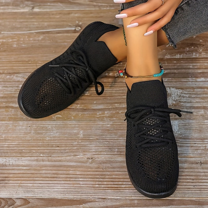 Women's Lightweight Breathable Mesh Sneakers Lace-up Casual Running Shoes