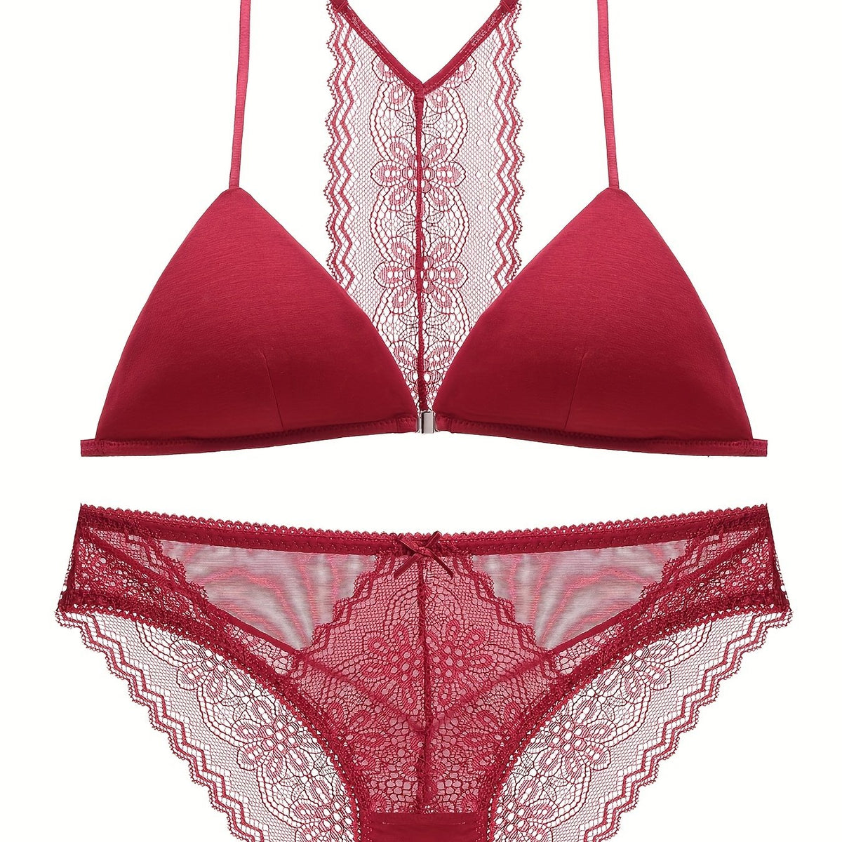 Lace Stitching Bra & Panties Set Women's Lingerie