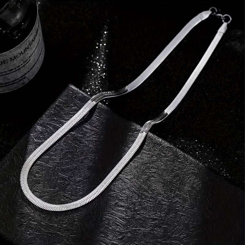 Titanium Steel Smooth Snake Necklace Hip Hop Chain Men's Accessories