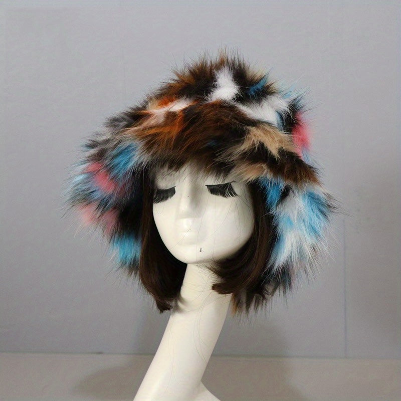 Plush Bucket Hat Winter Warm Basin Hat Windproof Ear Protection Fisherman Cap
