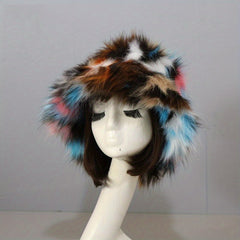 Plush Bucket Hat Winter Warm Basin Hat Windproof Ear Protection Fisherman Cap