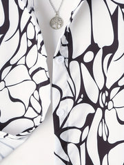 Boys Geometric Print Button Down Shorts Set