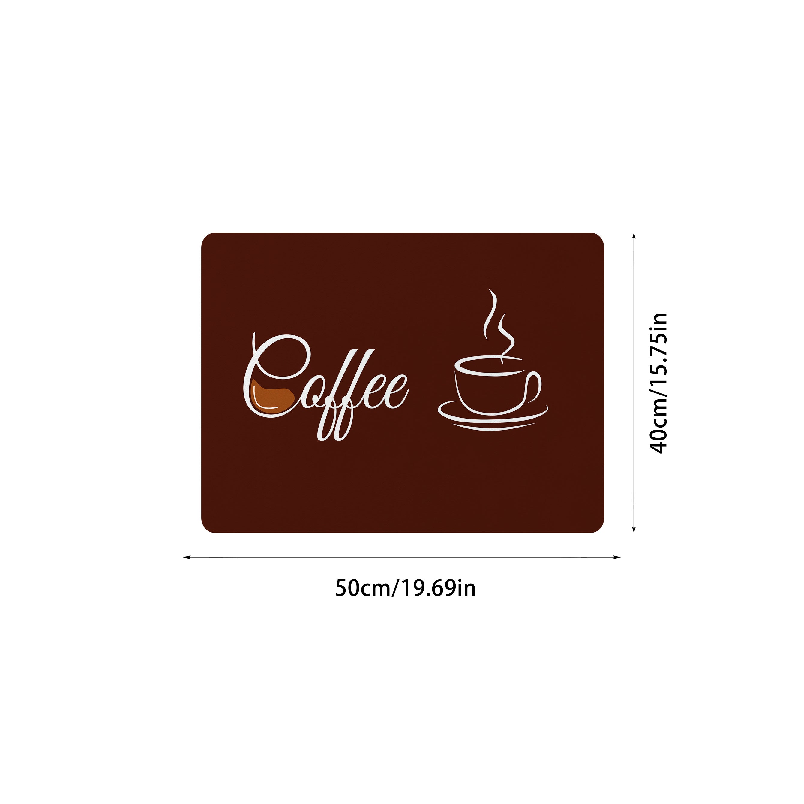 English Coffee Printed Placemat Absorbent Kitchen Drain Mat