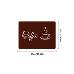 English Coffee Printed Placemat Absorbent Kitchen Drain Mat