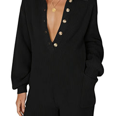 Casual Solid Jumpsuit Long Sleeve