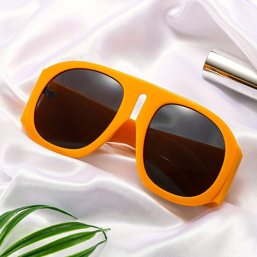 Round Large Frame Sunglasses Anti Light Street Style Contrast Sunglasses