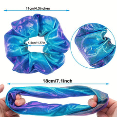 Gradient Laser Scrunchies Hair Tie Holographic Hair Rope Ponytail Holder