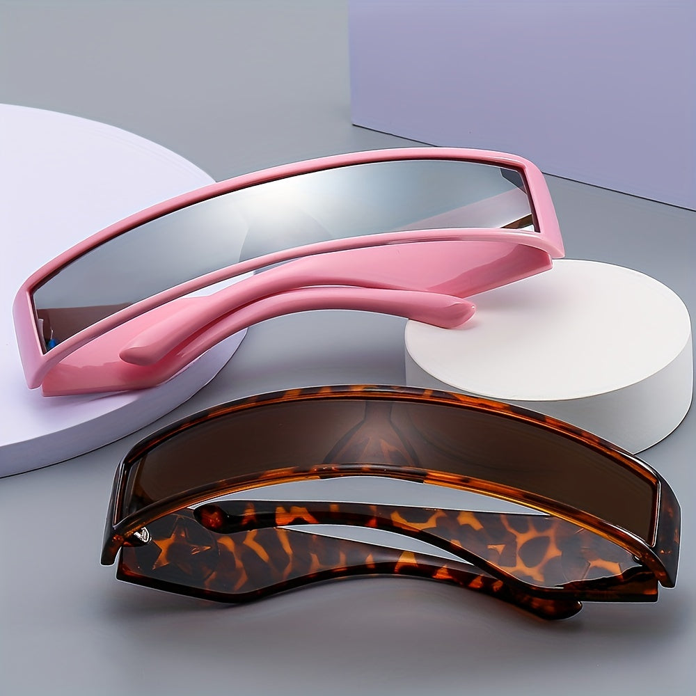 Star Pattern Wrap Sunglasses Y2K Cyberpunk Glasses