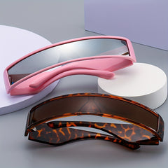 Star Pattern Wrap Sunglasses Y2K Cyberpunk Glasses