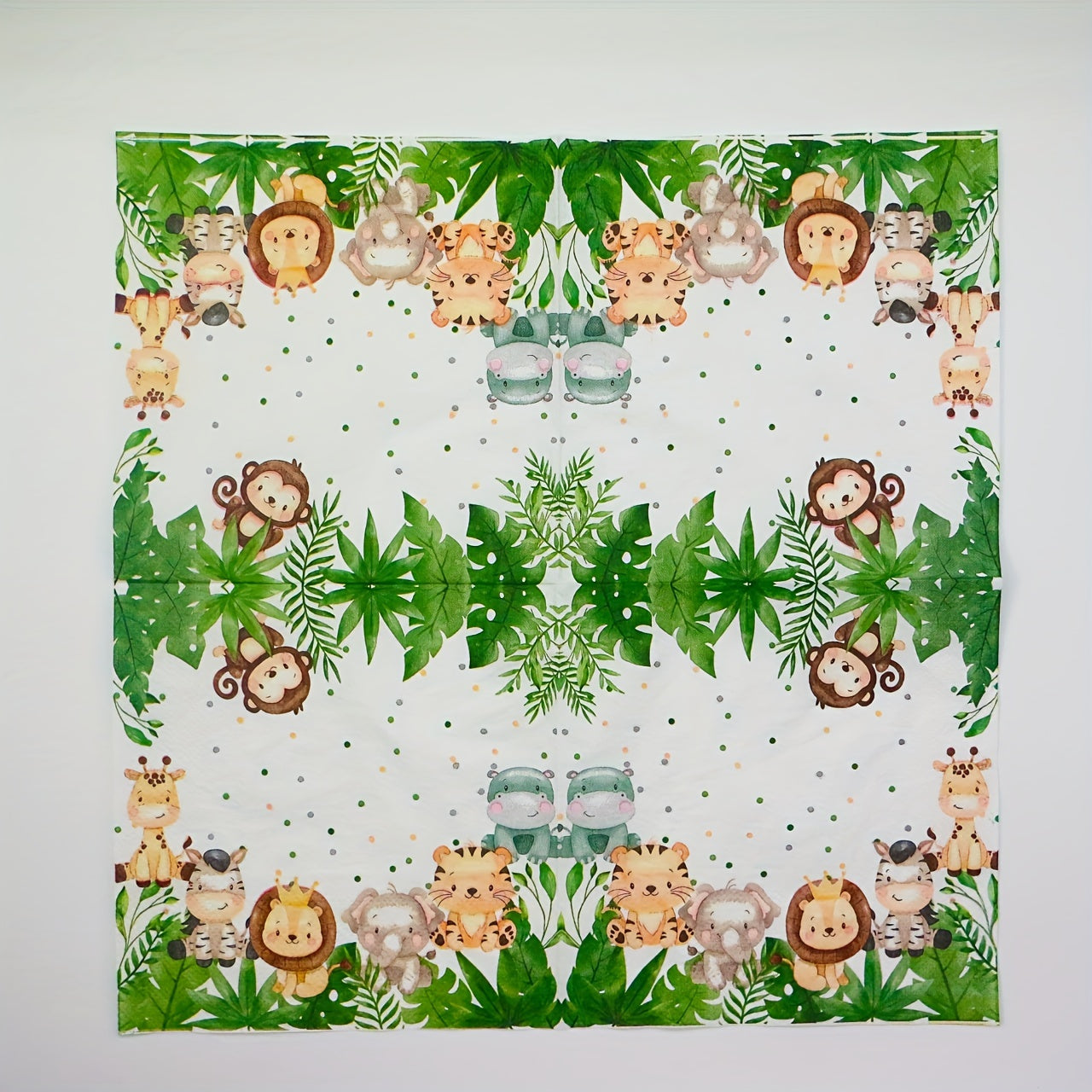 20pcs Jungle Safari Animal Print Napkins for Birthday Party