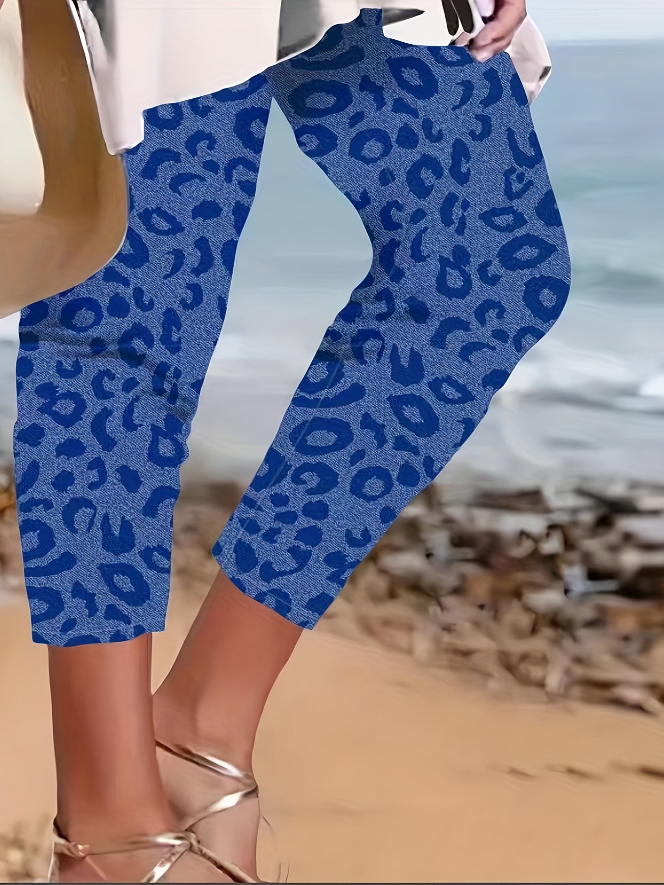  Leopard Print Biker Pants for Women