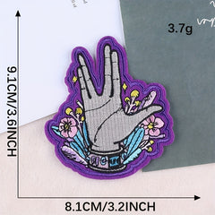 2pcs Embroidered Palm Patch Ironing Cloth Stickers