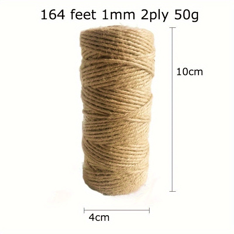 Natural Jute Twine String 2mm - 246 Feet - DIY Crafts Gardening Gift Wrapping