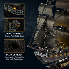 3D Puzzle Pirate Model with LED Lights