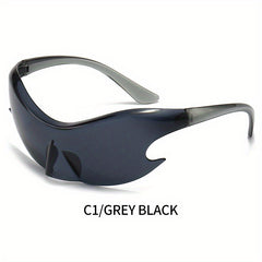 Y2K Photochromic One piece Sunglasses Wrap Around UV400 Sun Shades