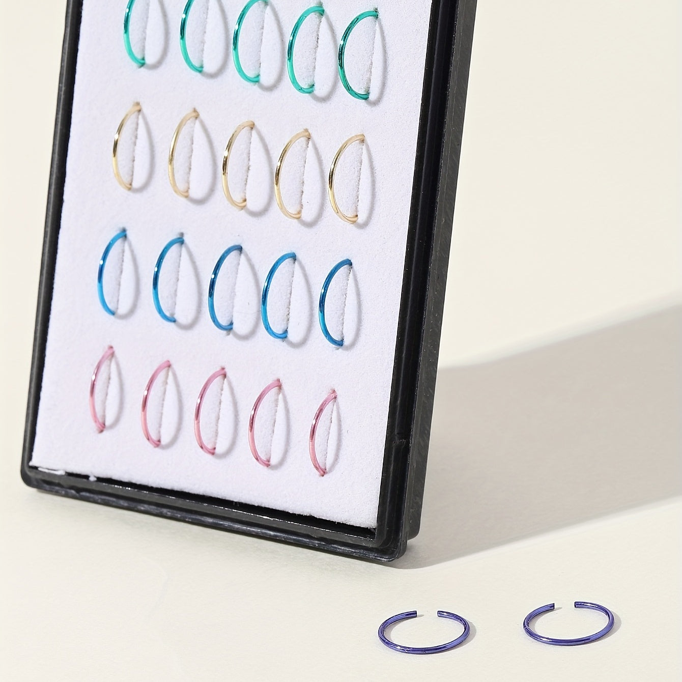 40pcs Small Bead Stainless Steel Nose Stud Ring Unisex