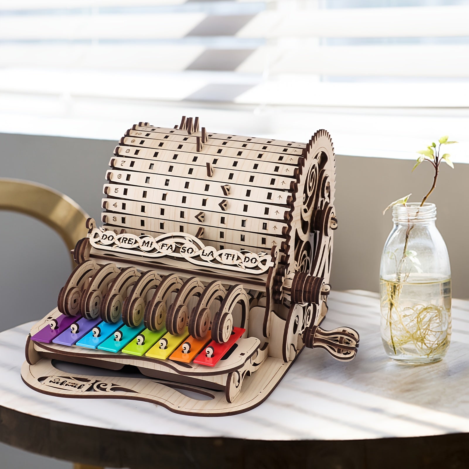 Wooden Music Box Puzzle Kit - DIY Mechanical Model