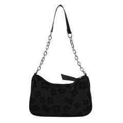 Flower Pattern Canvas Shoulder Bag Women's Crossbody Bag