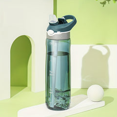750ML Sports Straw Water Bottle BPA-Free Leakproof Clear Plastic Bottle