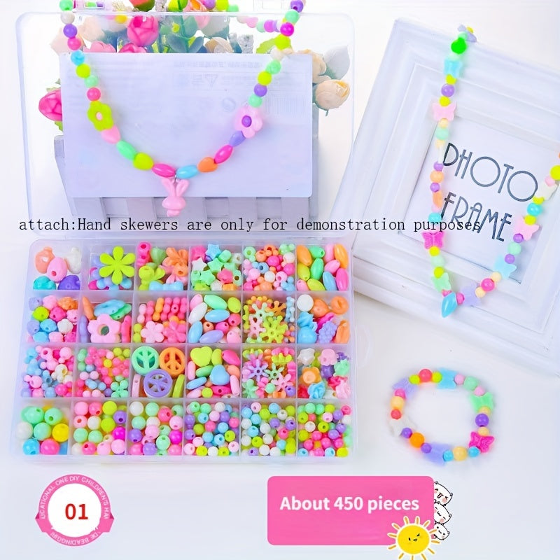 DIY Bead Stringing Toy Set for Bracelets & Necklaces with Bead Weaving Kit