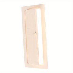 Realistic Beige Dollhouse Door with Mechanism for Scene Building