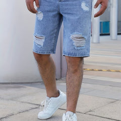 Men's Ripped Denim Shorts for Spring & Summer