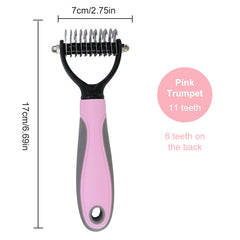 Pet Grooming Brush For Dogs And Cats - Shedding Tool And Hair Removal Comb