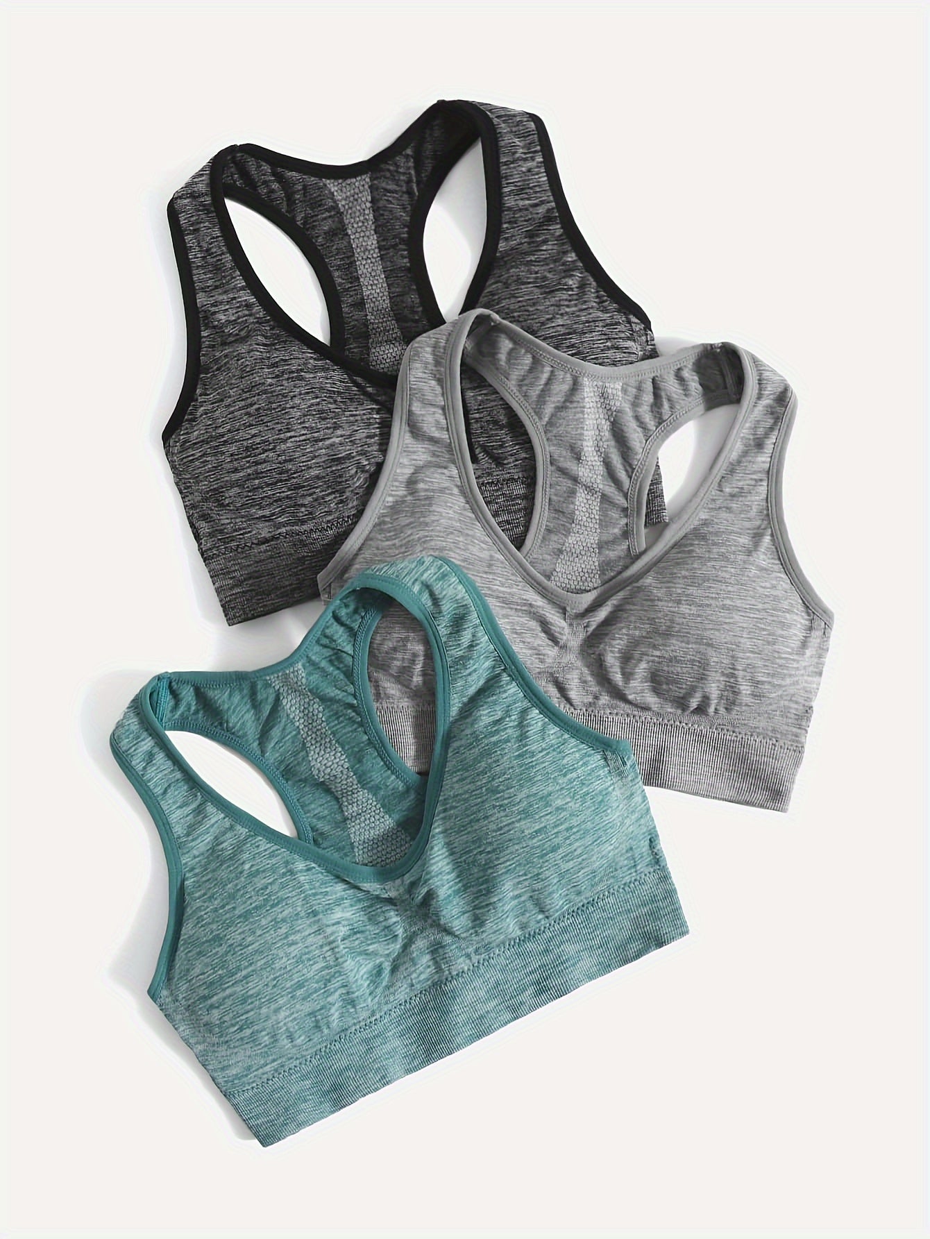3pcs Racerback Sports Bras for Women